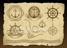 an old paper with various nautical items on it