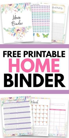 the free printable home binder is perfect for organizing