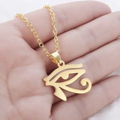 Ancient Egyptian Eye of Horus and Ankh Pendant Necklaces - Mystical Rose Gems Triangle Eye, Hip Hop Singers, Ankh Cross, Eye Of Horus, Open Ring, Hip Hop Fashion, Ancient Egyptian, Stainless Steel Chain, Jewelry Party