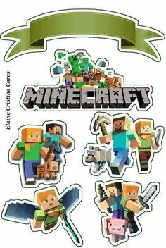 the minecraft stickers are all different shapes and sizes