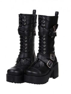 Cybercore Clothes, Gothic Shoes Boots, Galaxy Converse, Galaxy Vans, Goth Shoes, Goth Boots, Gothic Boots, Chunky Heel Boots, Punk Shoes