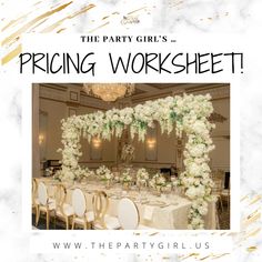 🌷Are you an event planner/decorator that feels like you're booked and busy but not seeing any profit⁉️ 🌷Do you feel like your starting to pay for your clients events⁉️ 🌷Are you struggling with putting together packages or knowing exactly how much to charge for your events?⁉️   If you answered YES, than .... you NEED .. YOUR BUSINESS needs this pricing worksheet!   We grouped the most commons elements used in our events (LINEN, BACKDROPS, CENTERPIECES, PLACE SETTINGS, SWEETS, BALLOONS, ETC) and itemized those things one by one to ensure that we are PRICING FOR PROFIT!    ** EXCEL IS REQUIRED to access the worksheet!! .. THIS IS A DIGITAL FILE, no physical product will be sent. WORKSHEET COMES VIA SEPERATE EMAIL AS A DIGITAL DOWNLOAD. Since this is a digital product, NO REFUNDS will be is Party Planner Business, Event Space Business, Booked And Busy, Event Venue Design, Becoming An Event Planner, Party Planning Business, Pricing Guide, Party Girl