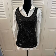 This Beautiful Jcrew Black Sequin Vest Is Brand New And Perfect For The Holidays. Bust 16” Length 25” 100% Cotton. Super Stylish. Sequin Vest, Black Sequins, J Crew, Sequin, Womens Tops, Holidays, Brand New, Fast Delivery, Customer Support