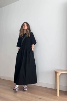 Mode Kimono, Shirt Dress Outfit, Black Dress Outfits, Modest Fashion Outfits, 가을 패션, Japan Fashion, Casual Style Outfits, Looks Style, Mode Inspiration