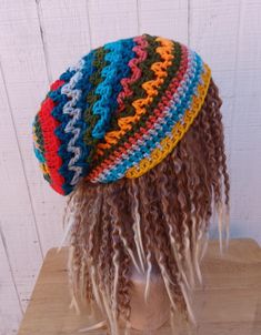 Small Dreads, Tam Hat, Hat Women, Slouchy Hat, Slouchy Beanie, Dreadlocks, Hats, Color, Patchwork