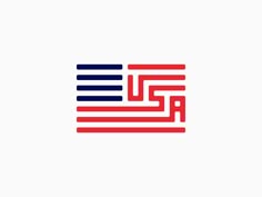 an american flag with the letter s in red, white and blue colors on it