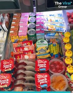 an assortment of frozen food items in a grocery store display case with the text, the virtual group