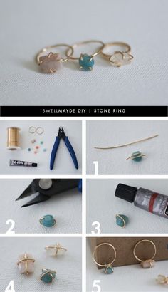 an image of jewelry being displayed on pinterest for the web page, with instructions to make them look like they are wearing earrings