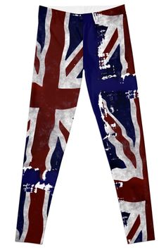 Super stretchy and durable polyester full-length leggings. Vibrant high-quality sublimation print across the front and back. Size range XXS-XL. The "Union Flag" also known as the "Union Jack" is the British Flag. The flag represents the unity of England, Wales, Scotland and Northern Ireland under one Sovereign. Gifts for the Proud Brit! British Flag Clothes, Union Flag, England Flag, Flag Outfit, Graduation Parties, British Flag, 2023 Trends, Lettering Styles, Classy Cars