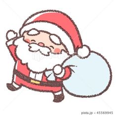 a cartoon santa claus carrying a sack of gifts