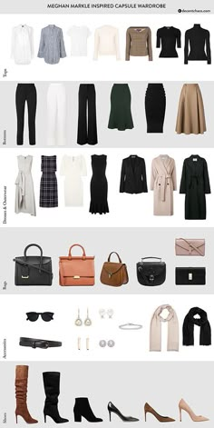 Business Capsule Wardrobe, Meghan Style, Estilo Meghan Markle, Minimalist Moda, Classic Capsule Wardrobe, Capsule Wardrobe Work, Meghan Markle Style, Fashion Capsule Wardrobe, Minimalist Capsule Wardrobe