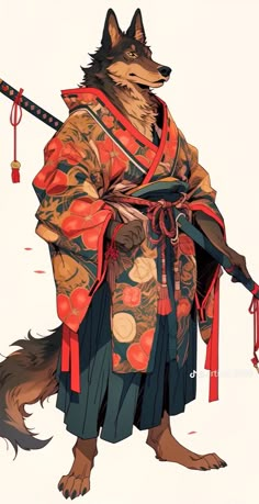 Samurai Cowboy, Samurai Dog, Japanese Zodiac, Samurai Concept, Ronin Samurai, Japanese Art Styles, Samurai Art, Dungeons And Dragons Characters, Zodiac Art