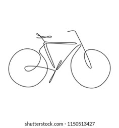 a single line drawing of a bicycle on a white background with space for your text