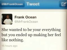 a tweet from frank ocean on his twitter account