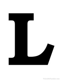 the letter l is made up of black letters on a white background, and it appears to be used as an alphabet