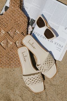 Elevate your everyday adventures with the Lulus Wenda Bone Woven Flat Slide Sandals! Smooth faux leather shapes these perfect summer sandals that have a trendy square footbed and a wide woven vamp strap. The simple slide-on design allows for effortless styling. 0. 5" rubber heel. Lightly cushioned insole. Rubber sole has nonskid markings. Man made materials. Imported. Lulus | Wenda Bone Woven Flat Slide Sandal Heels | Size 8. St Lucia Sandals, How To Tie Shoes, Everyday Sandals, Raffia Sandals, Neutral Shoes, Slides For Women, Nude Shoes, Low Heel Sandals, Woven Raffia