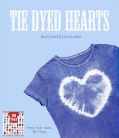 the dyed hearts t - shirt is blue and has a white heart on it