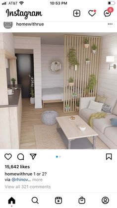 an image of a living room and kitchen on instagram