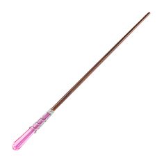 a pink and brown long handled umbrella on a white background with clipping for text