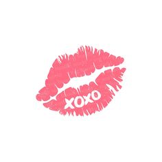 the word xoxo written in pink lipstick kisses