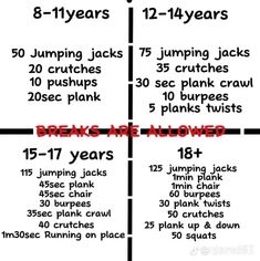 an exercise poster with the instructions for how to get fit and build muscles in less than