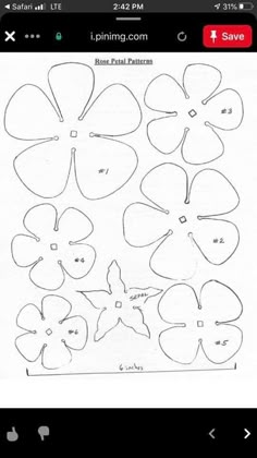 paper flowers cut out to look like they are in the shape of four leaf clovers