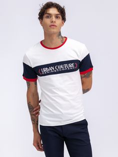 SMK DENIM&CO. - T-SHIRT SMK URBAN COUTURE Half Sleeves, White Undershirt, Men's Fashion, Cool Outfits, Tommy Hilfiger