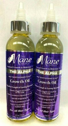 The Mane Choice  Multi-Vitamin Scalp Nourishing  Growth Oil 4 oz (2PACK) Product Description: Multi-Vitamin Scalp Nourishing Growth Oil is a Natural Growth stimulating oil made exclusively for the scalp. Formulated to deeply penetrate the scalp and stimulate slow and inactive hair follicles. Our growth oil is potent yet gentle enough to be used daily or as often as needed to transform your hair into a much healthier, longer and thicker state. For All Hair Types Gentle enough for daily use Lightw Thicker Hair Products, Glovers Mane Hair Growth, Monistat Hair Growth, Mane Choice Growth Oil, The Mane Choice Growth Oil, Oils To Stimulate Hair Growth, Hair Growth Methods, Hair Care Oils, Multi Vitamin