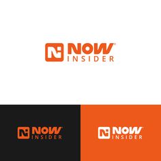 an orange and black logo for now insider, which is designed to look like it has been