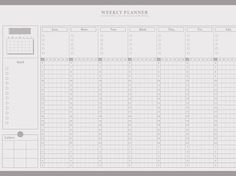 the printable weekly planner is shown in black and white, with an empty space for notes