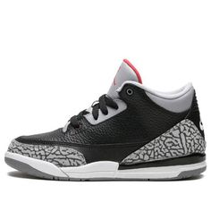 (PS) Air Jordan 3 Retro OG 'Black Cement' 2018 429487-021 (AJ3/SNKR/Low Top/Basketball) Scratch-resistant Synthetic Jordan Sports Shoes, Casual Jordan Shoes Scratch-resistant For Sports, Black Synthetic Jordan Shoes For Sports Events, Casual Scratch-resistant Jordan Shoes For Sports, Gray Air Jordan 4 Casual Sports Shoes, Gray Air Jordan 4 Casual Sneakers, Casual Gray Air Jordan 4 For Sports, Black Air Jordan 4 For Light Sports, Black Air Jordan 4 High-top Breathable