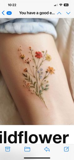 a woman's thigh with flowers on it and the words, you have a good c