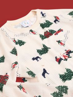 Get matching pjs with your pup this holiday season. These cozy waffle knit pjs feature a wintery scene. Perfect for snowy nights at home. #pjs #dogpjs #matchingpjs #snowglobe #waffleknit His And Hers Christmas Pajamas, Matching Christmas Pajamas Couples, Matching Christmas Pajamas Family, Wintery Scene, Christmas Pajamas Family, Puppies In Pajamas, Knit Pajamas, December Wallpaper, Dog And Owner