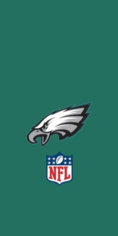 the philadelphia eagles logo on a green background