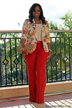 Summer Work Outfits, Outfit Trends, Red Pants, Moda Plus, Plus Size Kleidung, Casual Work Outfits, Beauty And Fashion, Work Attire, Office Outfits