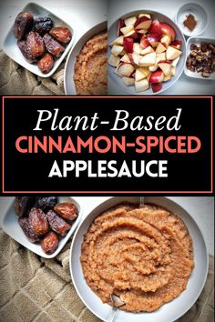 the cover of plant - based cinnamon - spiced applesauce is shown here