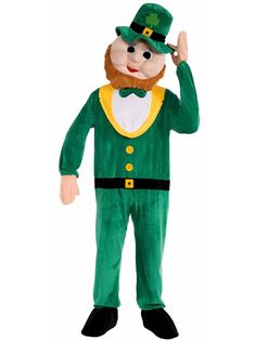 Mens Leprechaun Mascot Costume - costumesupercenter.com Leprechaun Costume, Full Body Jumpsuit, St. Patrick’s Day, Sports Costume, Pilgrim Hat, Red Beard, Party Expert, Halloween Party Costumes, Mens Costumes