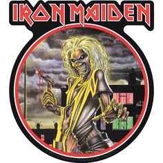 iron maiden album cover with an image of a woman holding a knife and fork in her hand