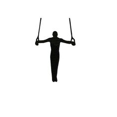 a silhouette of a person holding two large objects in one hand and standing on the other