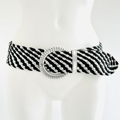 "Bay Trading Y2k vintage chunky woven Belt Size Medium low rise Black & Sliver Festivals Coachella, Glastonbury, boho glam Kate Moss  In excellent vintage condition.  Size Med Length 42\" long - adjustable to your waist / Hips Low Rise FAST Shipping Brand - Bay Trading Era - Y2k 00s  Back & Silver Woven MFA4 3191A Any questions please do not hesitate to contact me, more than happy to help. Quick replies. Open to sensible offers. Worldwide / International shipping on  Recycled packaging used wher Boho Glam, Woven Belt, Fairy Grunge, Suspender Belt, Kate Moss, Recycled Packaging, Belt Size, Y2k Vintage, Low Rise