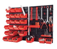 a tool rack with many tools in it