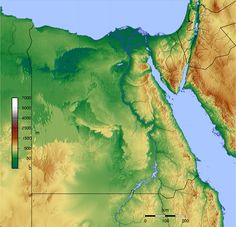 a map of the middle east showing land cover in green and brown, as well as an area marked by a red line