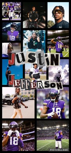 a collage of football players with the words just in on them and images of each player