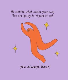 an orange bear flying through the air with stars on it's back and text that reads