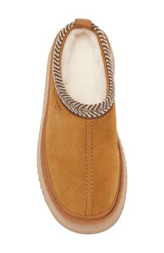 A top-quality suede upper is shaped over a light, flexible sole and plush lining for comfortable indoor and outdoor wear. Leather upper/textile lining/synthetic sole Imported Clothes Items, Koolaburra By Ugg, Platform Slippers, Preppy Outfit, Mens Slippers, Outdoor Wear, Womens Slippers, Chestnut, Nordstrom Rack