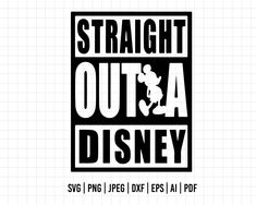 a black and white logo with the words straight out a disney