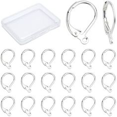 a set of 10 pairs of metal hooks and clips