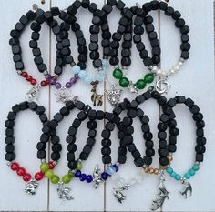 Animal Bead Bracelets, Scorpio Beaded Bracelet, Turtle Beaded Bracelets, Turtle Bead Bracelet, Dragon Beaded Bracelet, Deer Light, Your Spirit Animal, Crackle Glass, Beaded Animals