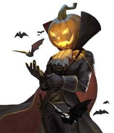 a woman dressed as a witch with bats flying around her and pumpkins in the air