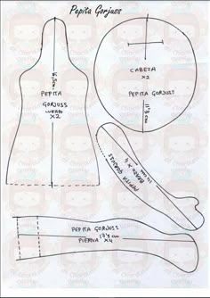 the sewing pattern for a dress is shown in black and white, with measurements to make it